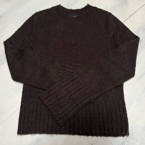 Vintage Express Brown Wool Blend Crop Sweater - Picture 2 of 6